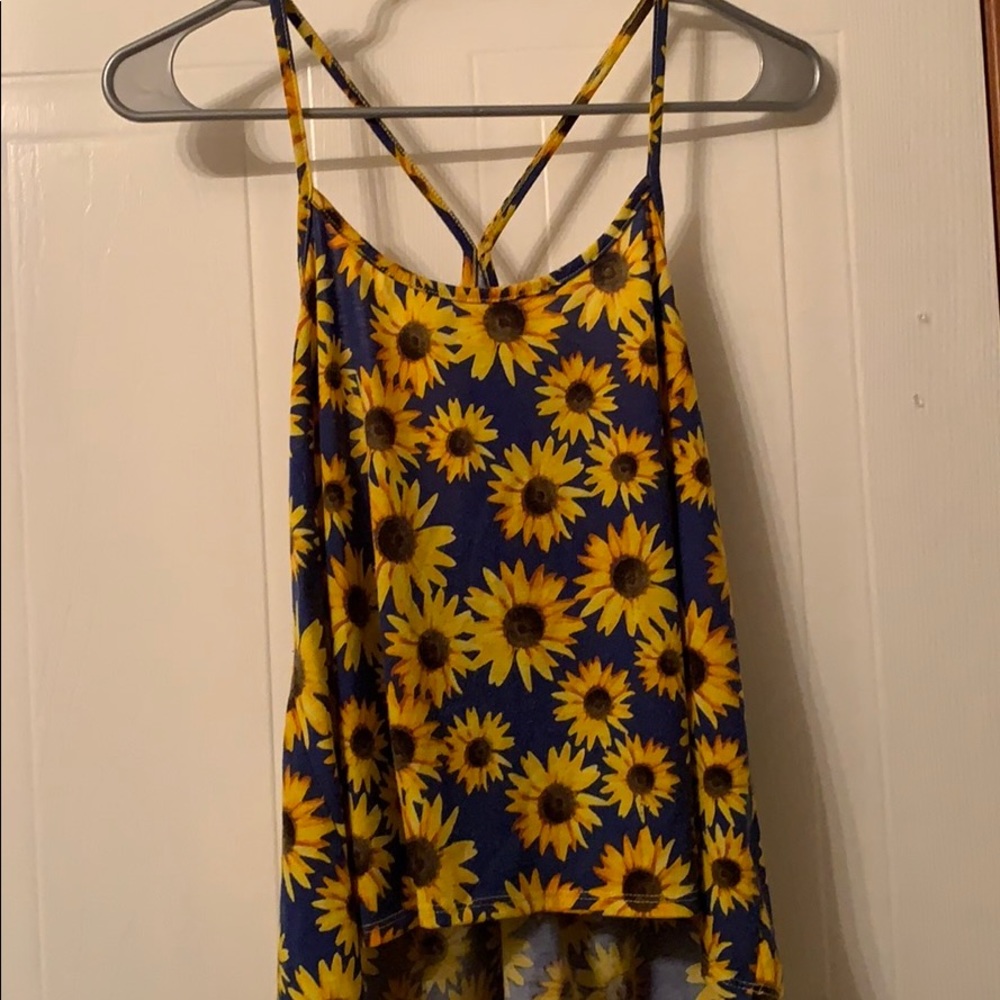 LA Hearts sunflower tank top